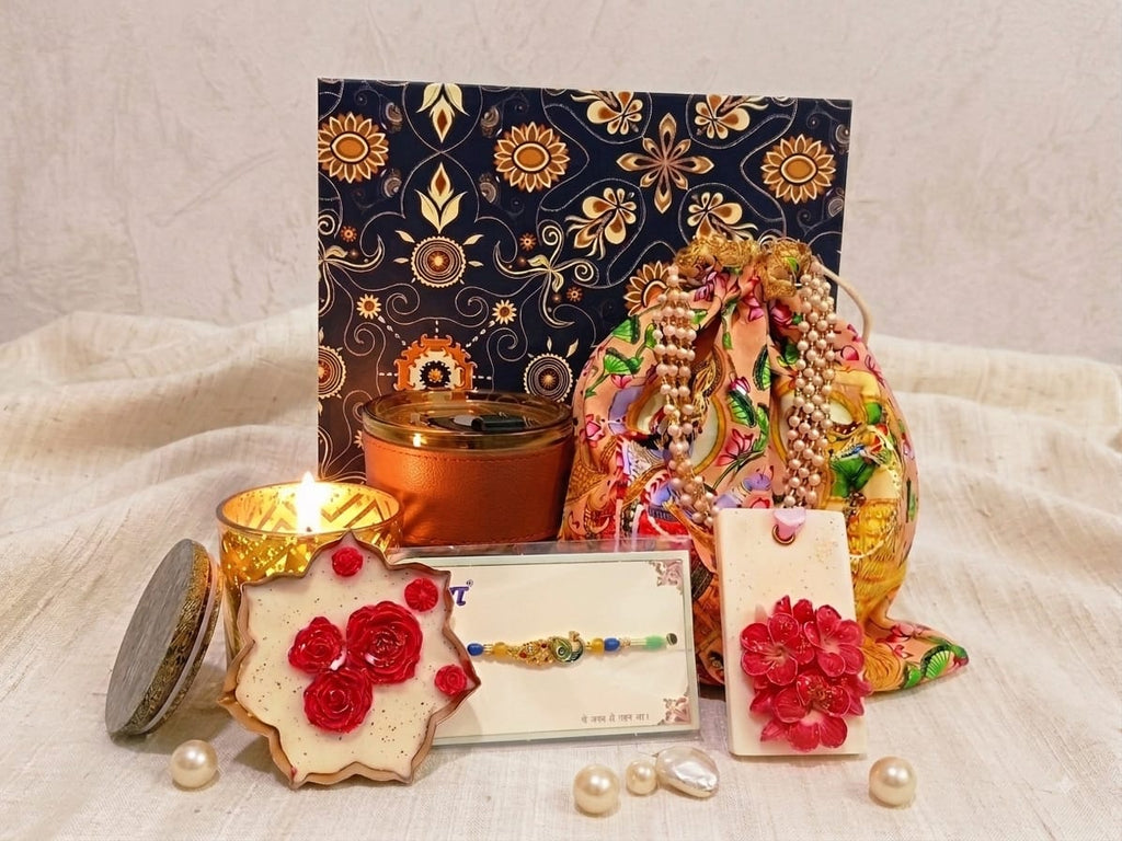 Bhai-Behen Rakhi Gift Hamper | Premium Candle Gift Set