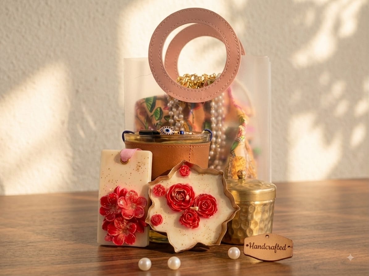 Sneh Potli Rakhi Hamper | Candle & Urli Gift Set