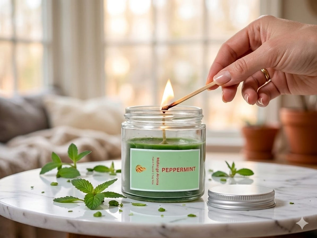 Peppermint Premium Soy Wax Fragrance Candle | Melange Aroma