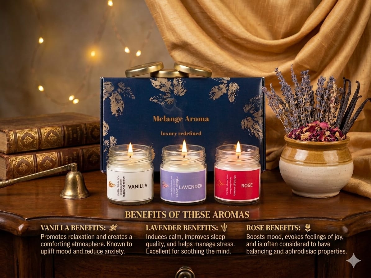 Self-Care Trio | Vanilla, Lavender & Rose Mini Soy Candle Set