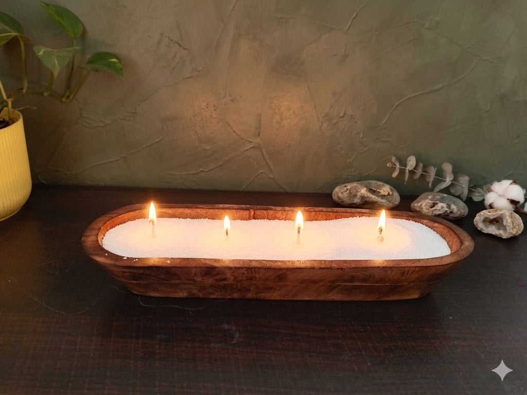 Beach theme Wooden tub candle - Refill Wooden tub candle