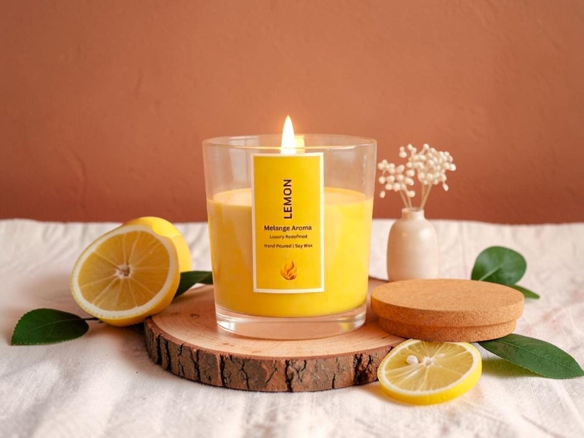 Lemon Scented Candle | Morning Glow Soy Wax Candle
