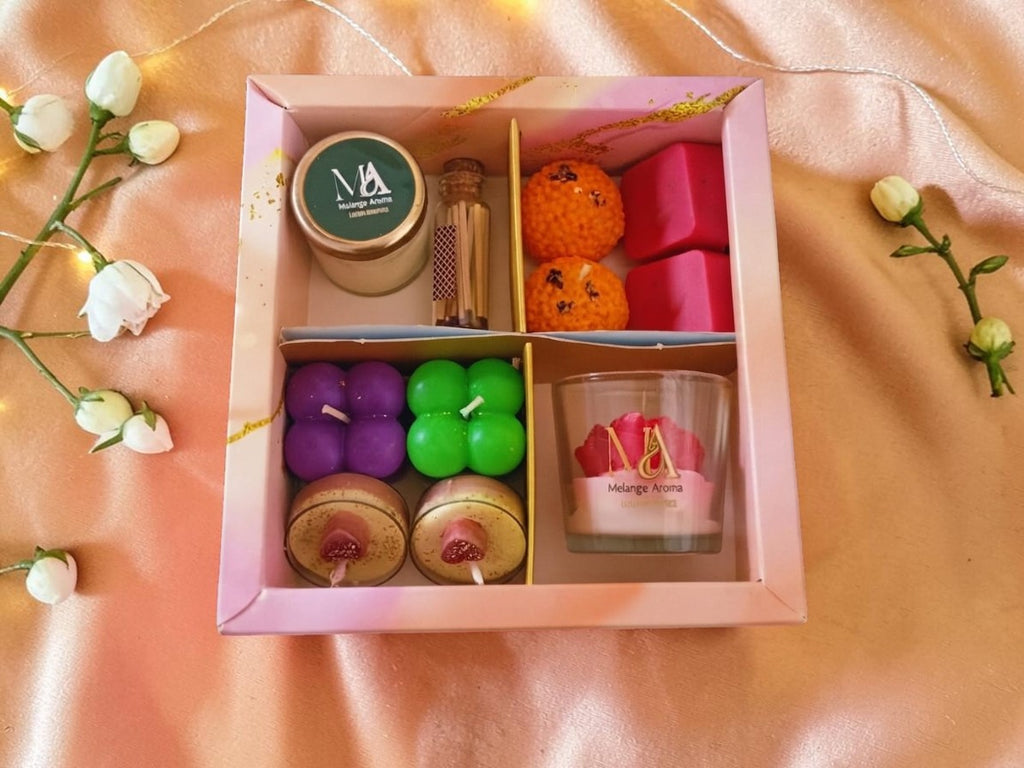 Mini Rakhi Gift Box | Candles & Rakhi Hamper for Siblings