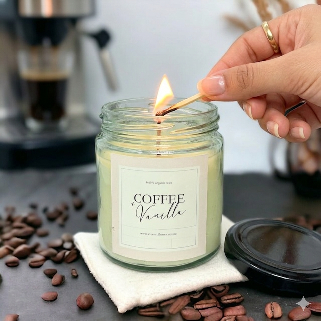The Vanilla & Coffee Brew Candle- A refreshing fusion of Vanilla and Coffee