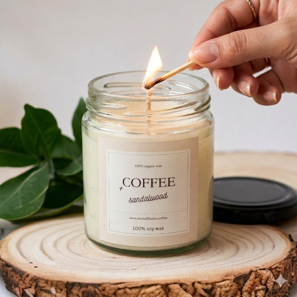 Café Santal Candle -A warm fusion of roasted coffee and creamy sandalwood.