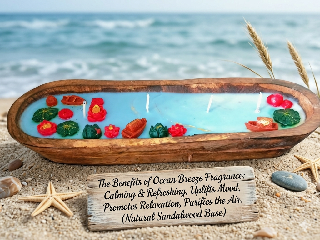 Beach theme Wooden tub candle - Refill Wooden tub candle