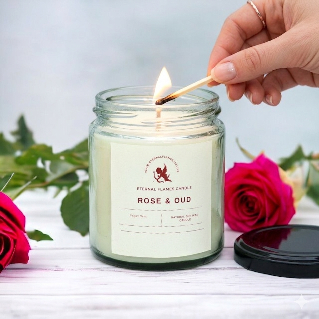 Midnight Rose Oud Candle- A romantic fusion of Rose and Oud